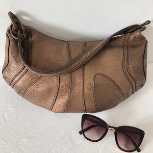 Vintage Banana Republic Bronze Pebble Leather Hobo